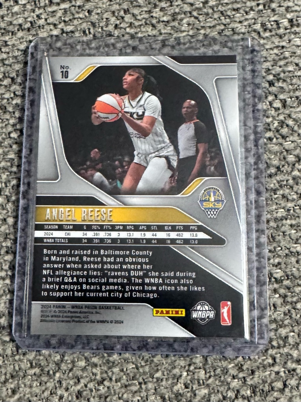 Panini Prizm Angel Reese Silver & White Chicago Sky Card - Picture 2 of 2